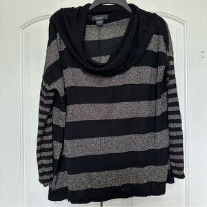 Karen Kane Black and Gray Cowl Neck Sweater